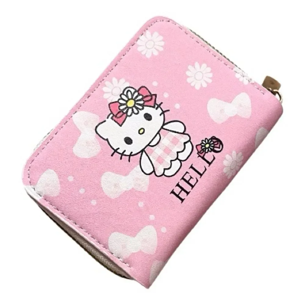 Hello Kitty Pink White Bow Zipper Wallet